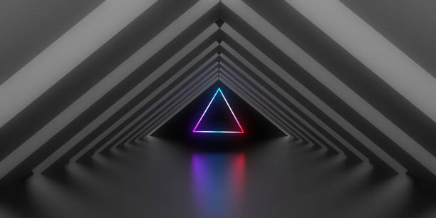 istock 3D abstract background with neon lights. neon tunnel  .space construction . .3d illustration 1458471397