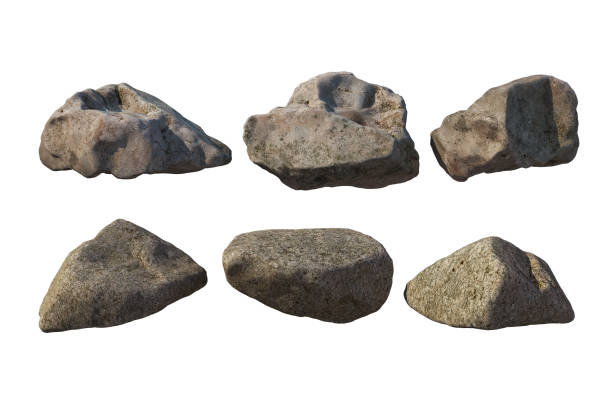 istock 3D render stone of various shapes with white background 1458476396