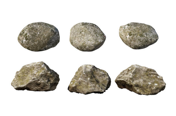 istock 3D render stone of various shapes with white background 1458476398