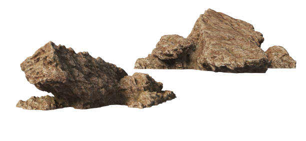 istock 3D render stone of various shapes with white background 1458476448