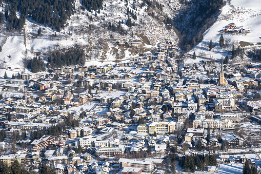 Mountains ski resort Bad Hofgastein in winter, Austria