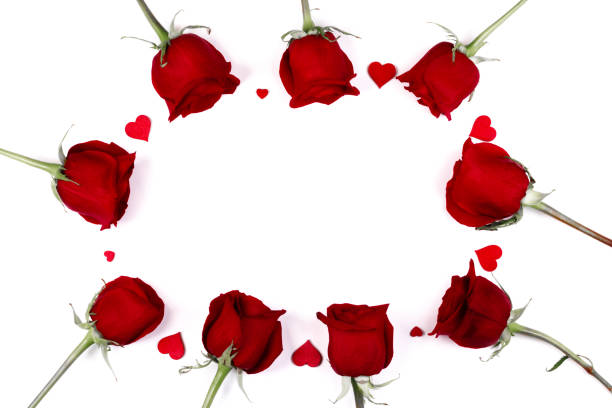 istock Red roses and hearts 1458480705