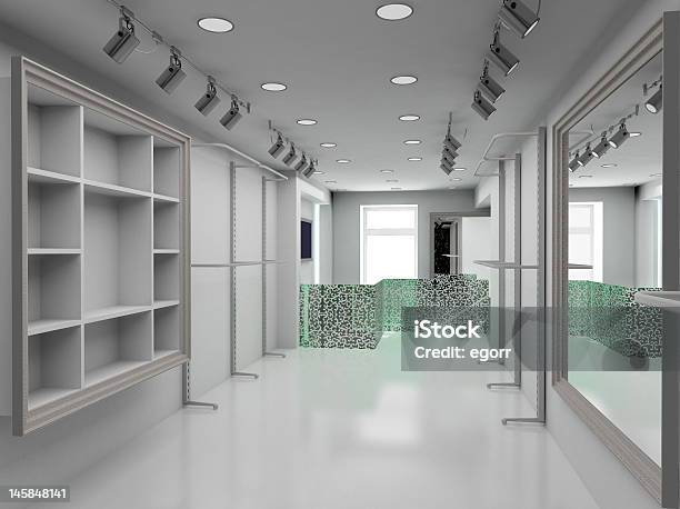 Photo libre de droit de 3 D Render Intérieur Moderne De Magasin banque d'images et plus d'images libres de droit de Forme tridimensionnelle - Forme tridimensionnelle, Éléments de décoration intérieure, Acheter