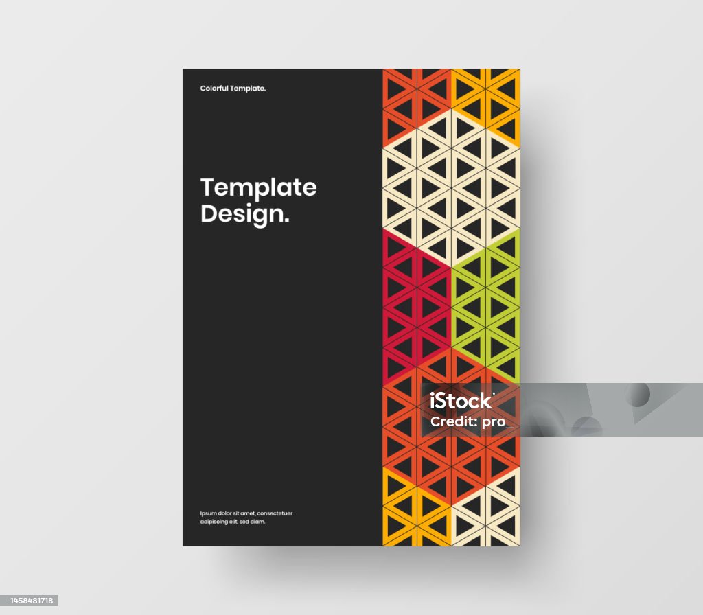 Original Catalog Cover Design Vector Layout Creative Mosaic Shapes