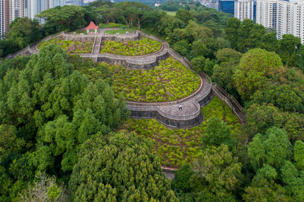 Hill top terrace park in Singapore