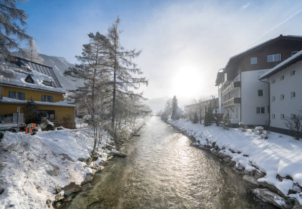 ośrodek narciarski bad hofgastein, austria - ski resort village austria winter zdjęcia i obrazy z banku zdjęć