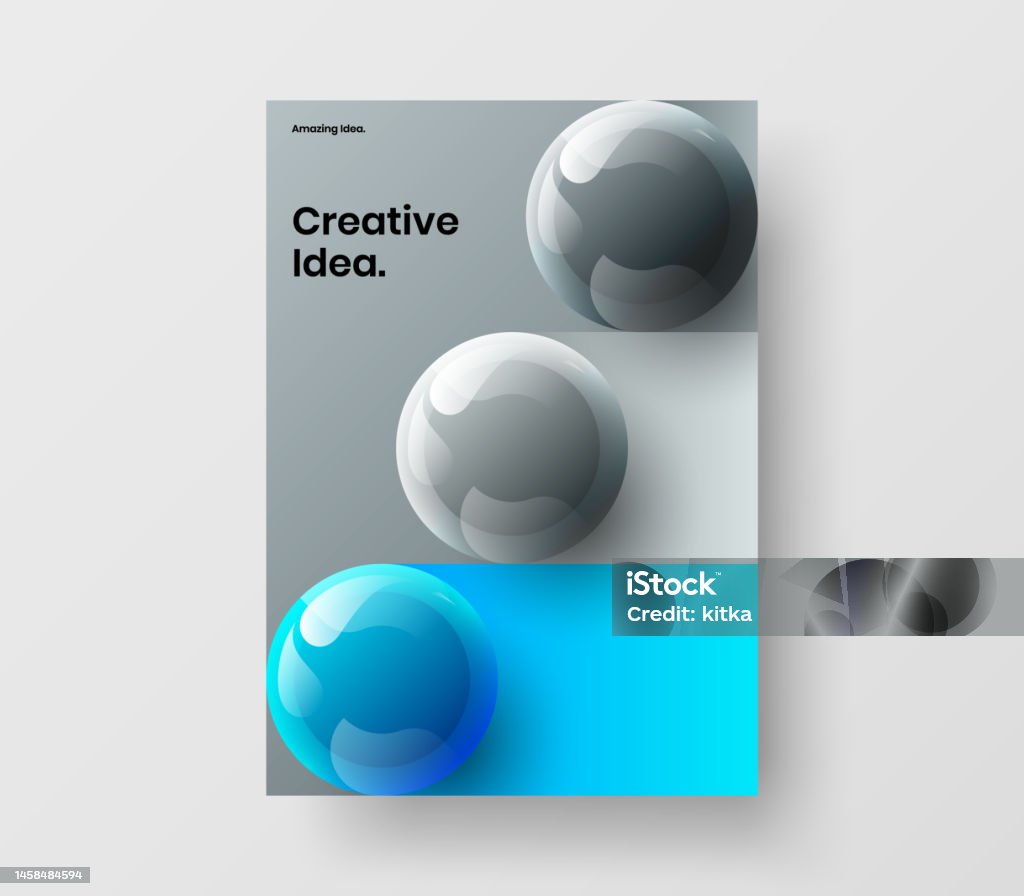 Colorful Realistic Spheres Catalog Cover Illustration Vivid Corporate