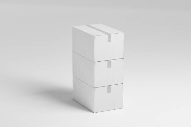 istock Mock up Carton box on white background 3d render 1458485704