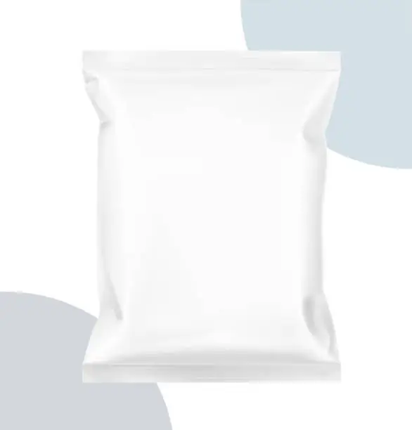 Vector illustration of Blank pillow bag mockup isolated on white background.