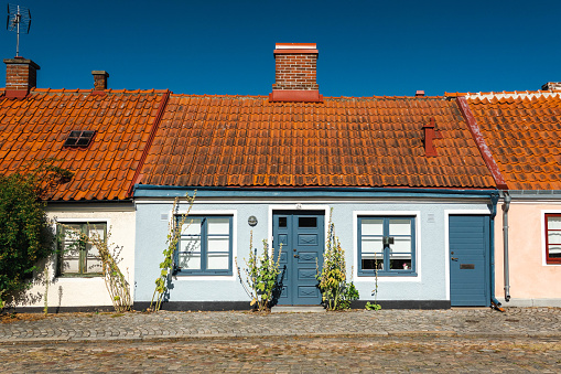 Colourful houses in Smirnishamn, a village on the south-east coast of Sweden