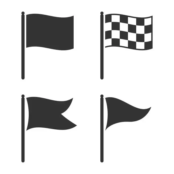 Vector illustration of Flag Set Vector Design on White Background.
