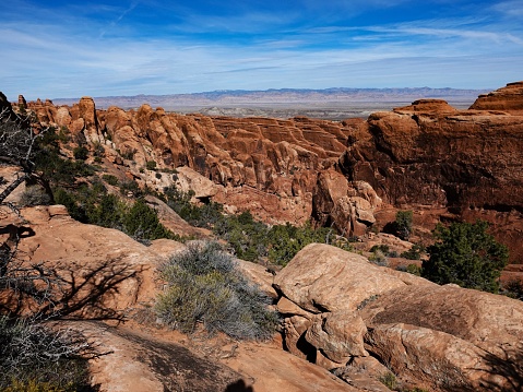Rock formations along the Devil's Garden Trail, Arches National Park, Utah.