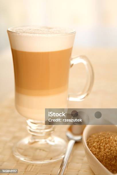 Cafe Coffee Latte In A Glass Stock Photo - Download Image Now - Addiction, Backgrounds, Beige