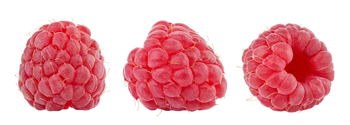 Raspberry collection isolated on white background. File contains clipping path.