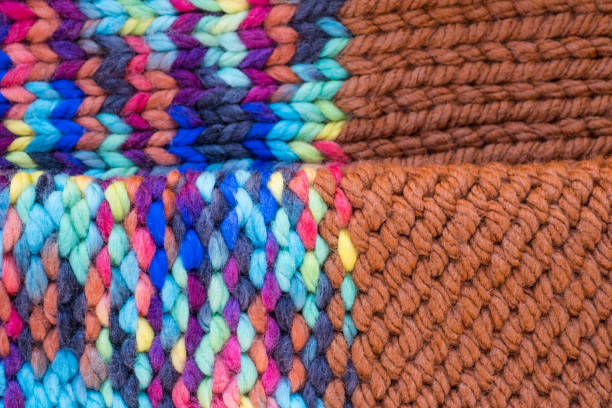 istock Textile, scarf or sweater textured surface, back or wrong side. Warm accessories, clothing 1458497427