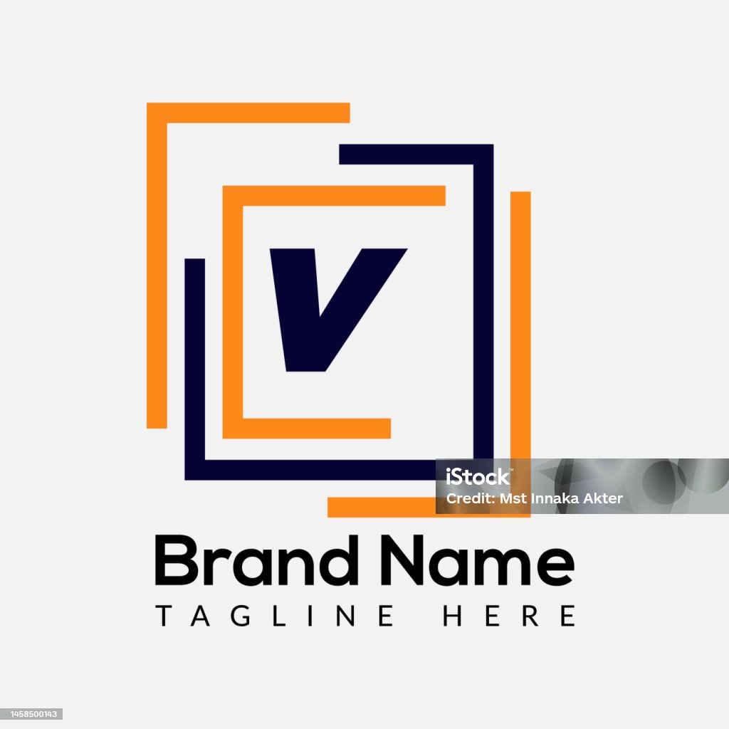 Abstract V Letter Modern Initial Symbol Design Stock Illustration ...