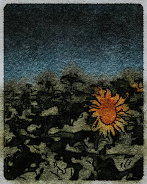 istock Watercolor Sunflower 1458501943