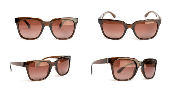 istock Brown sunglasses isolated on white background 1458502244