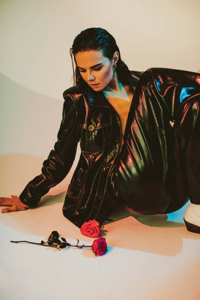 istock Fashion model in studio 1458502751