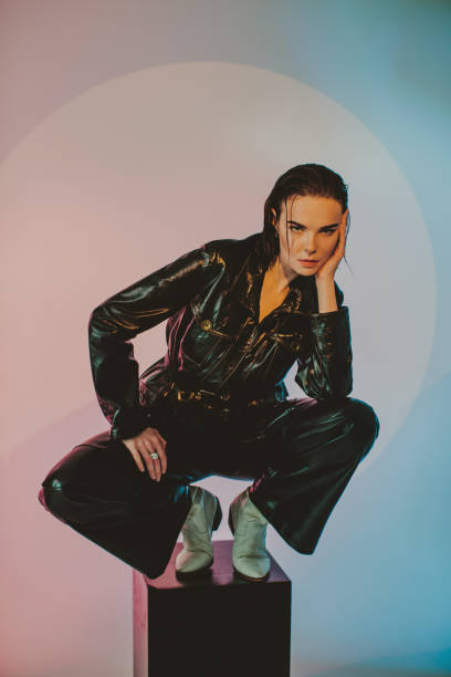 istock Fashion model in studio 1458504627