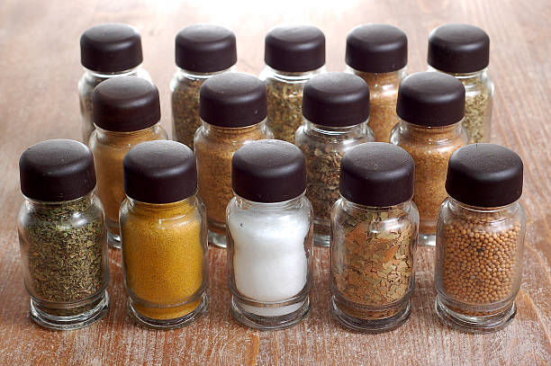 istock variety of spices in bottles 145850589