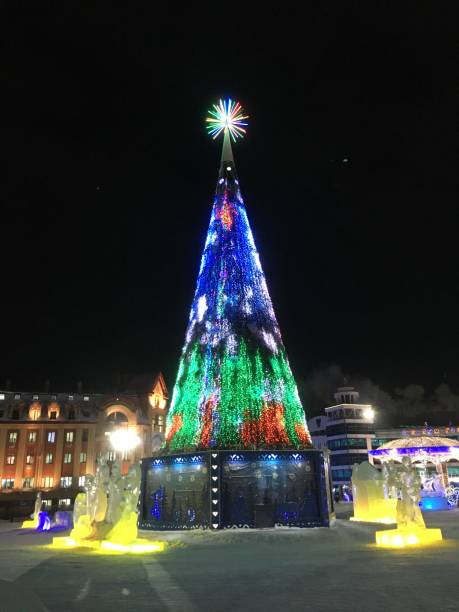 istock Christmas tree in the city square 1458507926