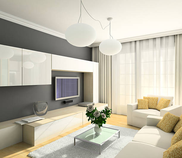 istock 3D render modern interior of living-room 145851148