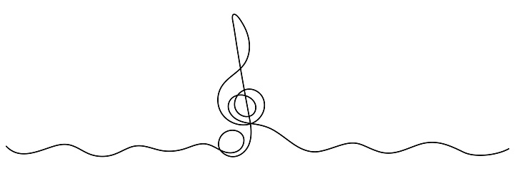 Treble Note Drawing Treble Clef Continuous One Line Drawing Stock Illustration - Download ...