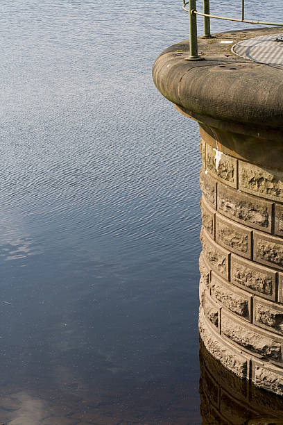 istock Reservoir details water and brickwork 145851688