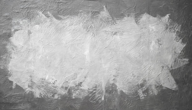 Smudged gray and white paint rectangle on concrete texture
