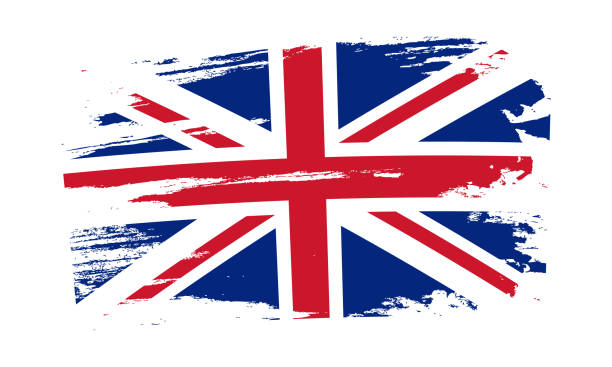 illustrations, cliparts, dessins animés et icônes de drapeau grunge britannique. symbole national britannique. royaume-uni ancienne texture grunge. illustration vectorielle. - british flag vector uk national flag