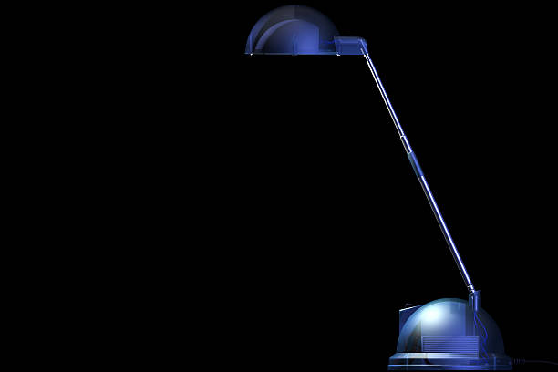 Bleu transparent-lampe de bureau noir - Photo