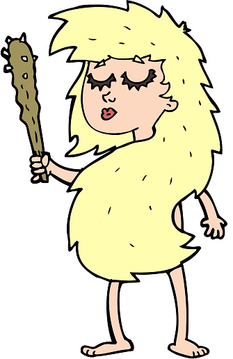 cartoon cave woman