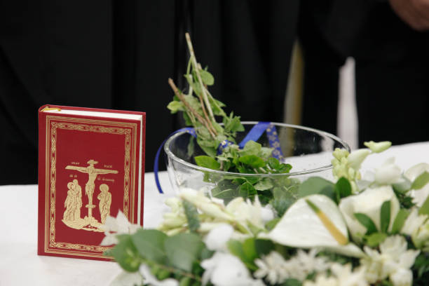 istock Holy water and Holy Bible 1458527579
