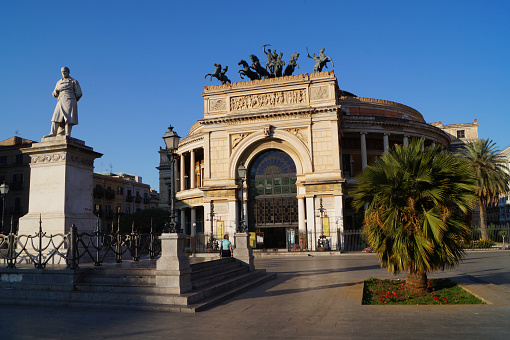 The Politeama Theater in Palermo - Sicily Island, Italy