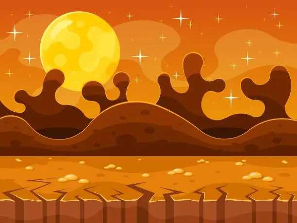 Vector illustration of Martian Background For Ui Game