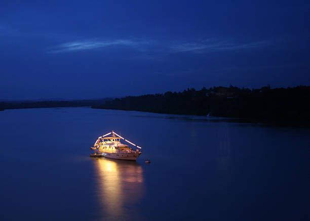 blue hour stock photo