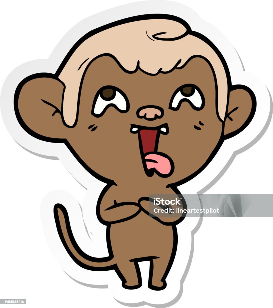 Vetores de Adesivo De Um Macaco Louco Dos Desenhos Animados e mais imagens  de Animal - Animal, Arte, Clip Art - iStock