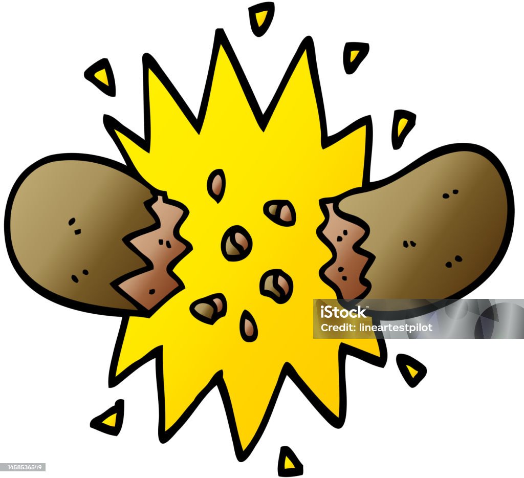 Istock Exploding Food Vector Gradient Illustration Cartoon Exploding Sausage Stock ...