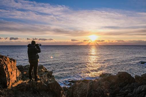 Photographing the sunrise in S'Agaró