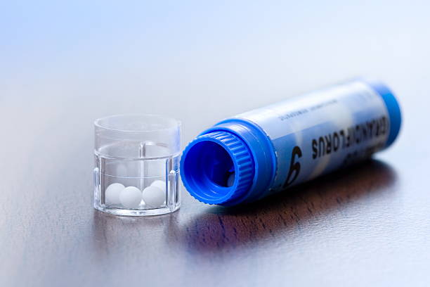 Close-up of homeopathic medication stock photo