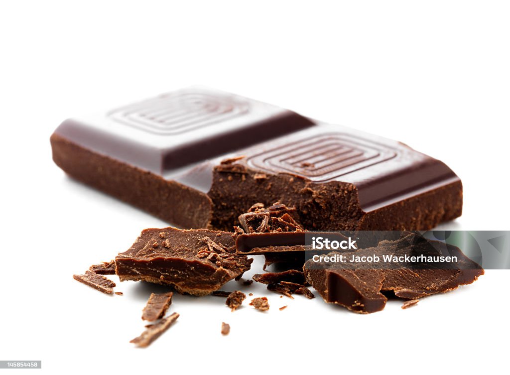 Close-up de pedaços de chocolate - Foto de stock de Chocolate royalty-free