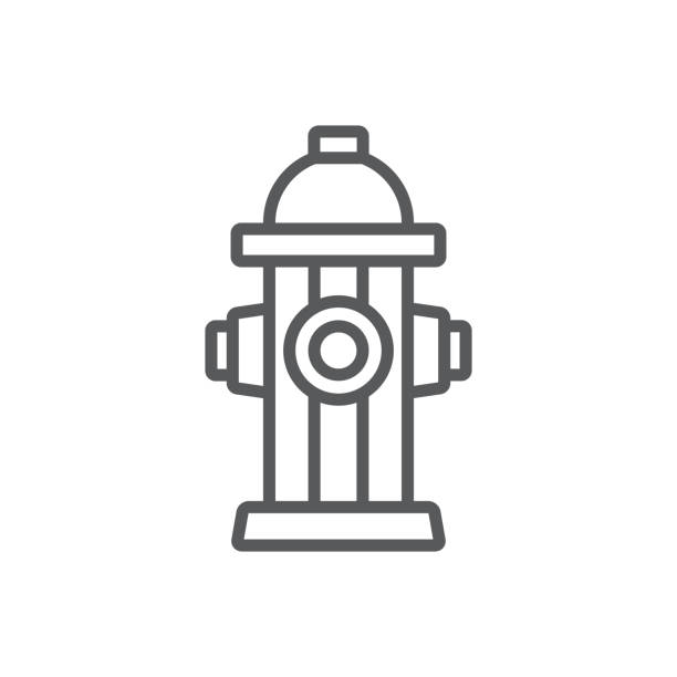 Fire hydrant line icon. Minimalist icon isolated on white background. Fire hydrant simple silhouette. Fire hydrant line icon. Minimalist icon isolated on white background. Fire hydrant simple silhouette. Web site page and mobile app design vector element. fire hydrant stock illustrations