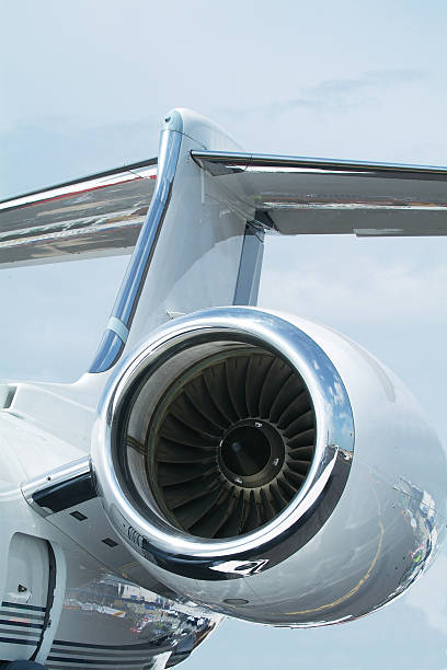 Rear of business-jet stock photo