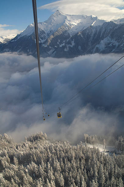 istock Gondolas out of the clouds 145854705