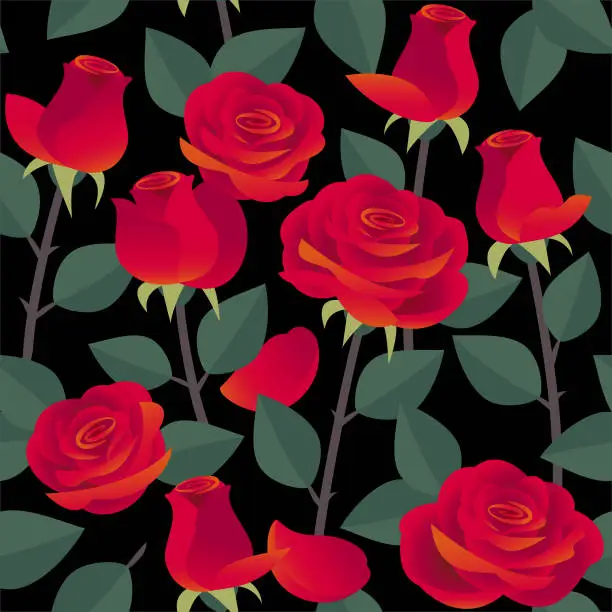 Vector illustration of Seamless pattern with roses