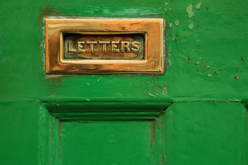 Letter slot in the green door