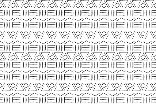 African Wax seamless pattern. Print fabric, Ethnic handmade ornament for your design, Afro Ethnic flowers and tribal motifs pattern geometric elements. Vector background. Vector illustration