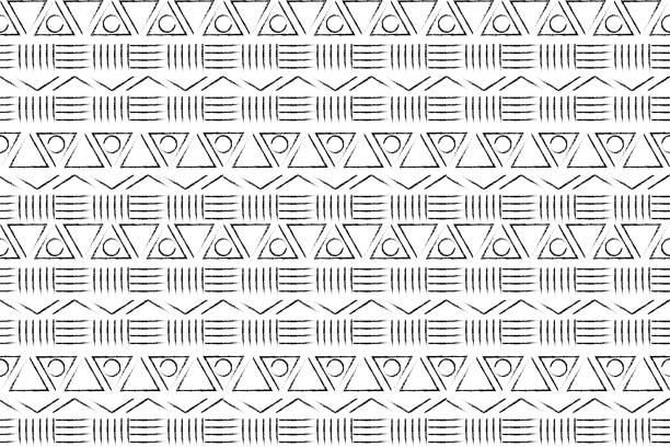 African Seamless Background African Wax seamless pattern. Print fabric, Ethnic handmade ornament for your design, Afro Ethnic flowers and tribal motifs pattern geometric elements. Vector background. Vector illustration west africa stock illustrations