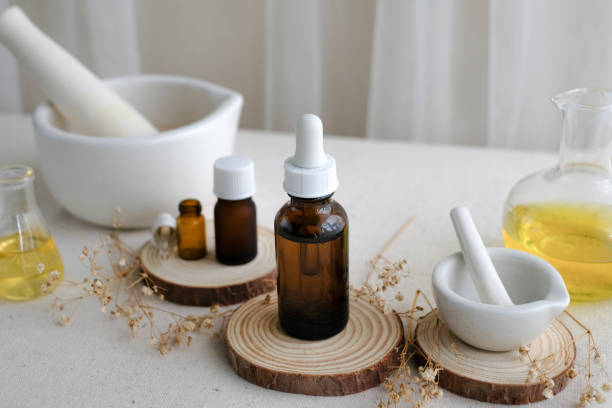 istock herbal medicine product with oil and aromatherapy. 1458556848